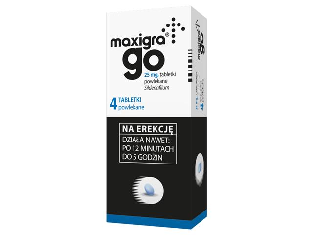 Maxigra Go interakcje ulotka tabletki powlekane 0,025 g 4 tabl.