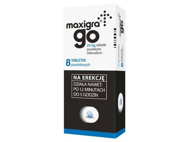 Maxigra Go interakcje ulotka tabletki powlekane 25 mg 8 tabl.