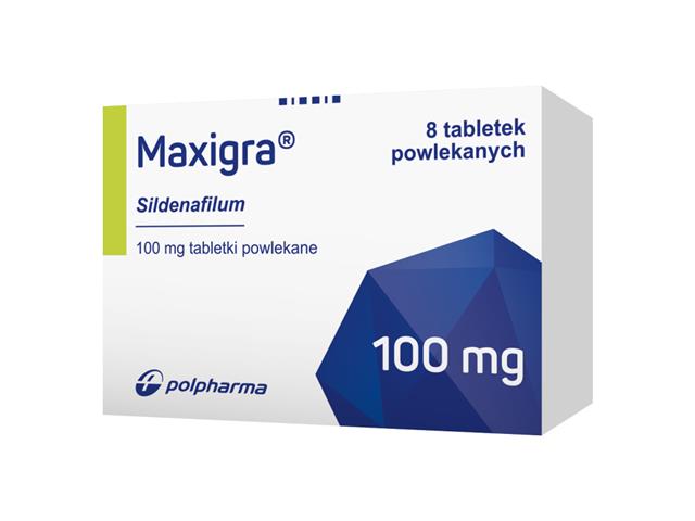 Maxigra interakcje ulotka tabletki powlekane 100 mg 8 tabl.