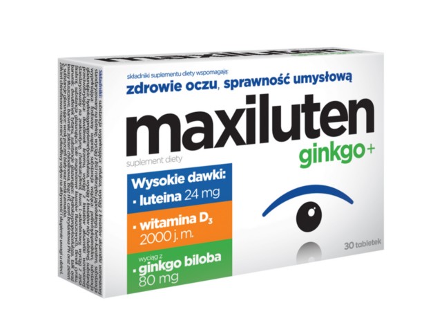 Maxiluten Ginkgo+ interakcje ulotka tabletki  30 tabl.