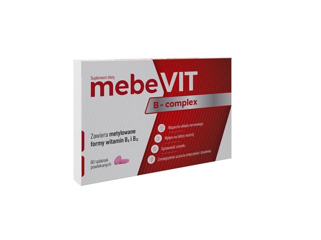 Mebevit B-Complex interakcje ulotka tabletki powlekane  60 tabl.