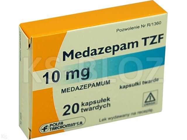 Medazepam TZF interakcje ulotka kapsułki twarde 10 mg 20 kaps. | blist.