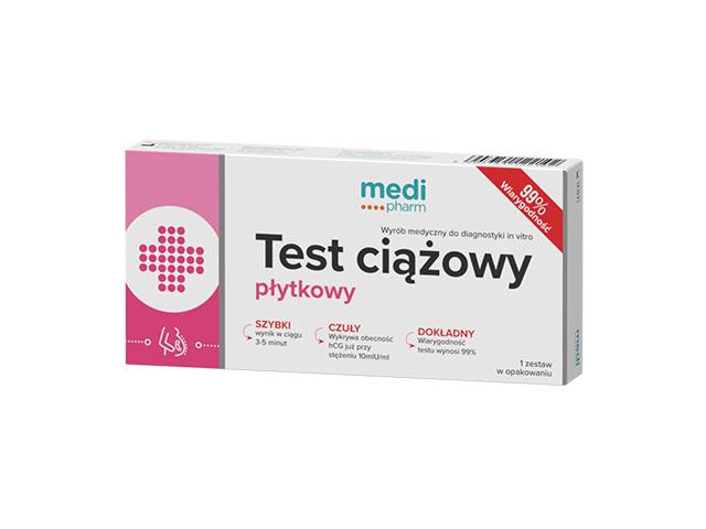 Medi Pharm Test ciążowy płytkowy 10 mlU/ml interakcje ulotka   1 szt.