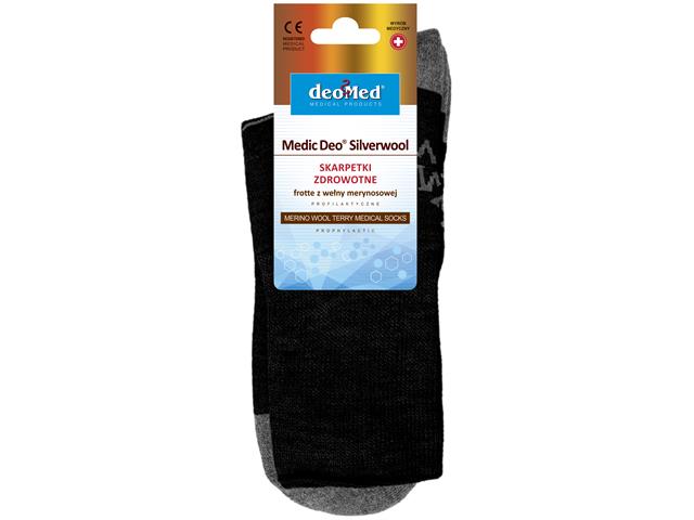 Medic Deo Silverwool Skarpety profilaktyczne zdrowotne czarne 41-43 interakcje ulotka skarpeta - 1 op.