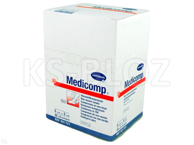 Medicomp Kompresy jałowe włókninowy 5 x 5 cm interakcje ulotka   50 szt. | 2 x 25 szt.