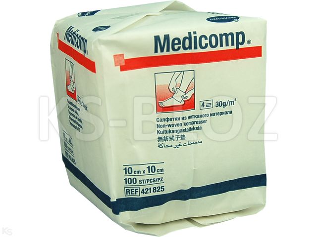 Medicomp Kompresy niejałowe 10 x 10 cm interakcje ulotka   100 szt.