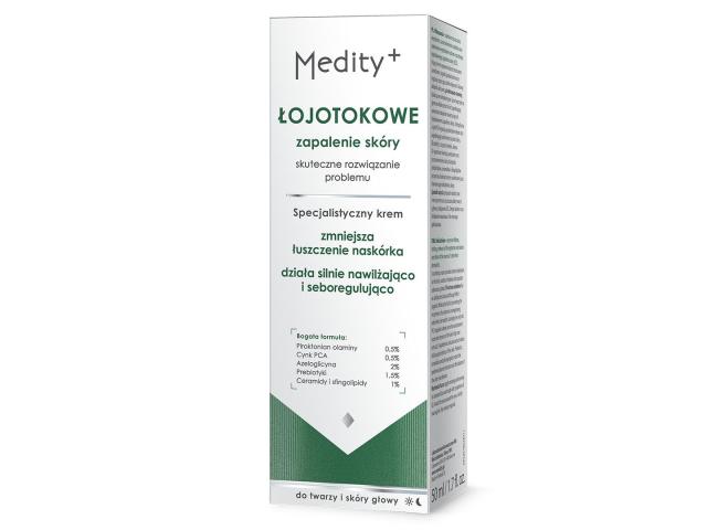Medity+ Łojotokowe Zapalenie Skóry Krem do twarzy i skóry głowy specjalistyczny interakcje ulotka krem  50 ml