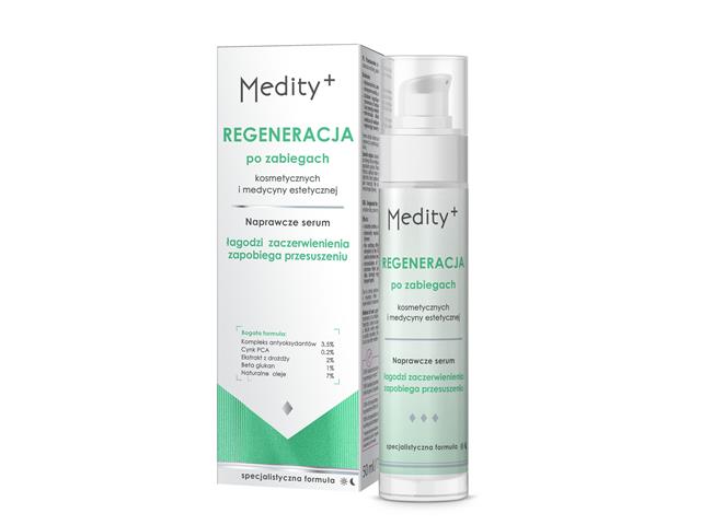 Medity+ Serum naprawcze regeneracja po zabiegach kosmetycznych i medycyny estetycznej interakcje ulotka serum  50 ml