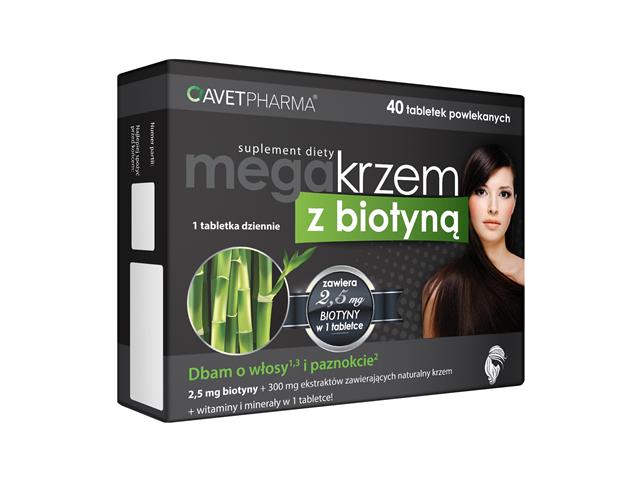 Mega Krzem Z Biotyną interakcje ulotka tabletki powlekane  40 tabl.