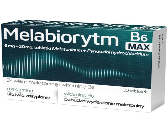 Melabiorytm B6 Max interakcje ulotka tabletki 6mg+20mg 30 tabl.