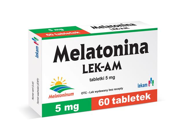 Melatonina Lek-Am interakcje ulotka tabletki 5 mg 60 tabl. (blist.)