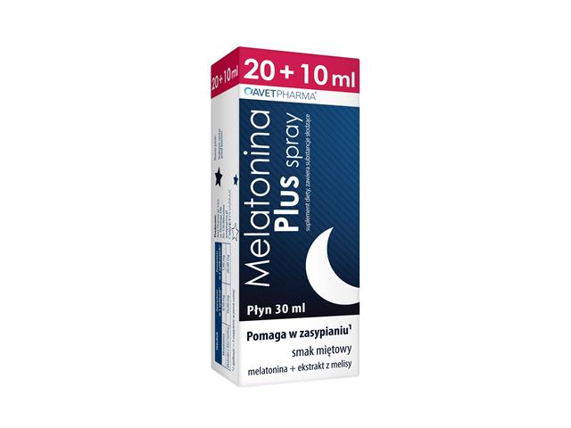 Melatonina Plus Spray interakcje ulotka spray  30 ml (20 ml + 10 ml)