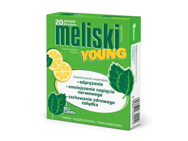 Meliski Young interakcje ulotka pastylki do ssania  20 pastyl.