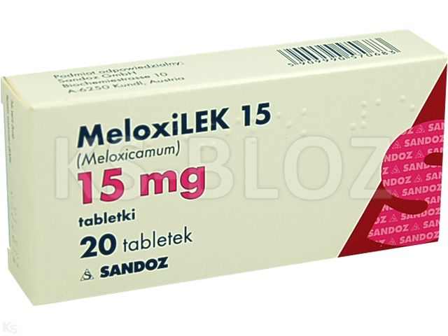 Meloxilek 15 interakcje ulotka tabletki 15 mg 20 tabl. | (2 blist. po 10 tabl.)