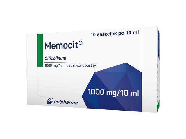 Memocit interakcje ulotka roztwór doustny 1 g/10ml 10 sasz. po 10 ml