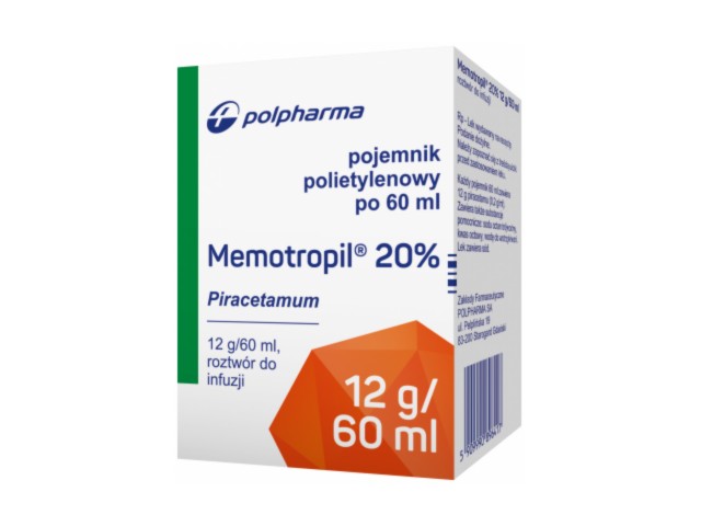 Memotropil 20% interakcje ulotka roztwór do infuzji 12 g/60ml 1 poj. po 60 ml