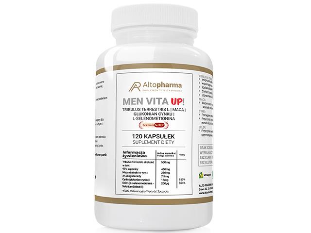 Men Vita Up Tribulus Terrestris L., Maca, Glukonian Cynku, L-selenometionina interakcje ulotka kapsułki - 120 kaps.