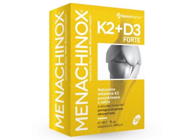 Menachinox K2 + D3 Forte interakcje ulotka kapsułki miękkie  30 kaps. | (3 blist. po 10 kaps.)