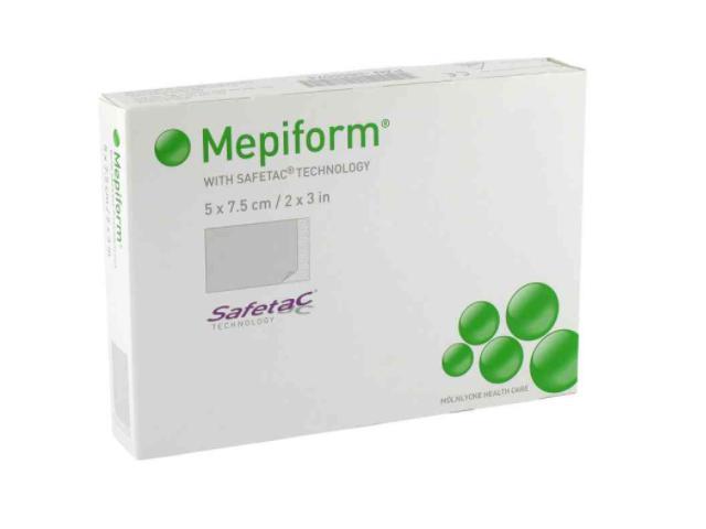 Mepiform Opatrunek do leczenia blizn niejałowy samoprzylepny specjalny 5 x 7,5 cm interakcje ulotka opatrunek - 5 szt.