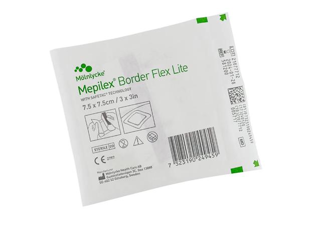 Mepilex Border Flex Lite Opatrunek 7,5 x 7,5 cm interakcje ulotka   1 szt.