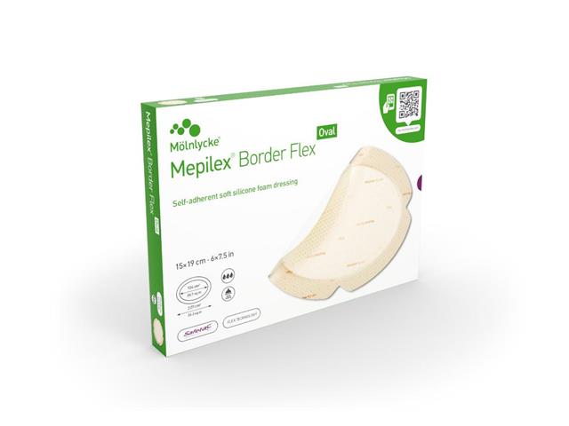 Mepilex Border Flex Oval Opatrunek 15 x 19 cm interakcje ulotka opatrunek  5 szt.