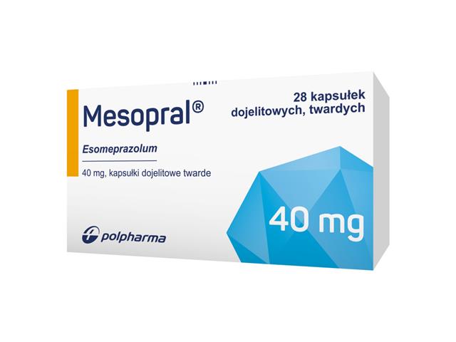 Mesopral interakcje ulotka kapsułki dojelitowe twarde 40 mg 28 kaps. | blister