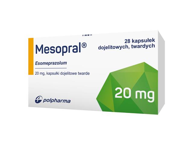 Mesopral interakcje ulotka kapsułki dojelitowe twarde 20 mg 28 kaps. | blister