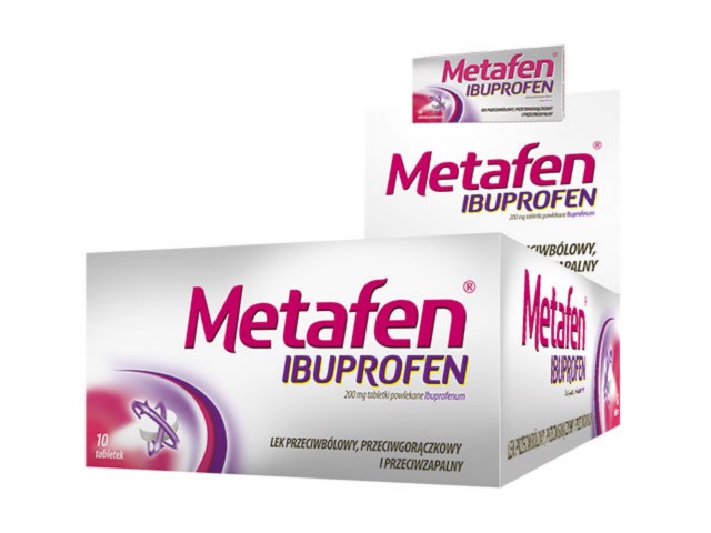 Metafen Ibuprofen (Aprofen) interakcje ulotka tabletki powlekane 200 mg 10 tabl. (blist.)