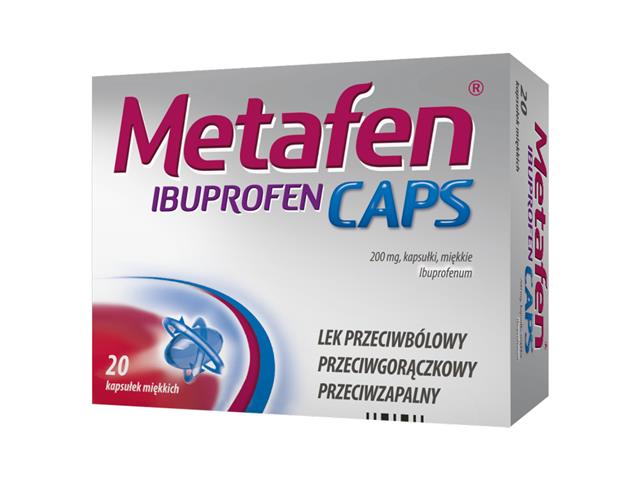 Metafen Ibuprofen Caps interakcje ulotka kapsułki miękkie 200 mg 20 kaps.