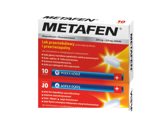 Metafen interakcje ulotka tabletki 200mg+325mg 10 tabl.