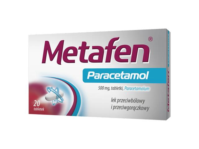 Metafen Paracetamol interakcje ulotka tabletki 500 mg 20 tabl.