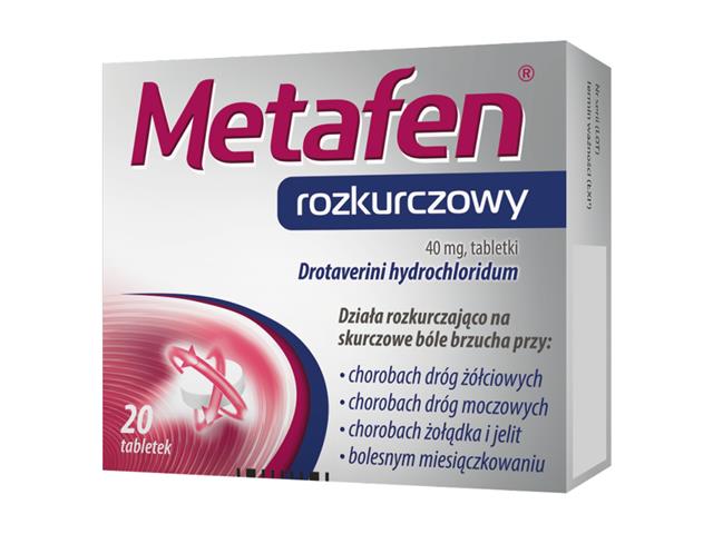 Metafen rozkurczowy interakcje ulotka tabletki 0,04 g 20 tabl.