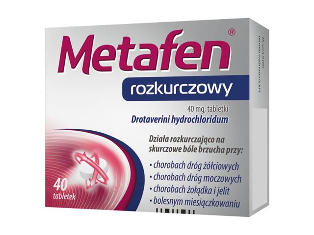 Metafen rozkurczowy interakcje ulotka tabletki 40 mg 40 tabl.