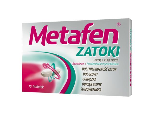 Metafen Zatoki interakcje ulotka tabletki 200mg+30mg 10 tabl. | blister