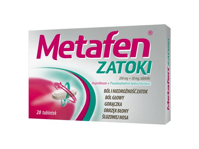 Metafen Zatoki interakcje ulotka tabletki 200mg+30mg 20 tabl. (2 blist. po 10 tabl.)