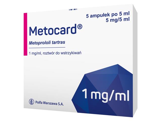 Metocard interakcje ulotka roztwór do wstrzykiwań 1 mg/ml 5 amp. po 5 ml