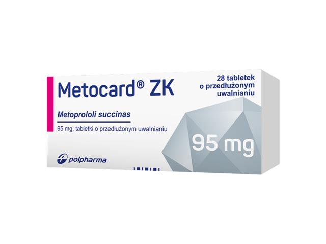 Metocard ZK interakcje ulotka tabletki o przedłużonym uwalnianiu 95 mg 28 tabl. | 4 blist.po 7 szt.