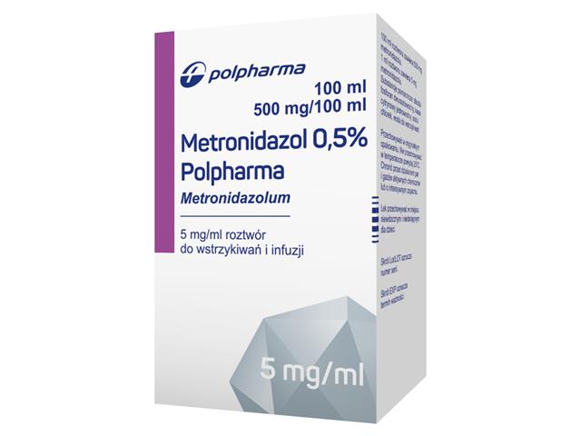 Metronidazol 0,5% Polpharma interakcje ulotka roztwór do wstrzykiwań i infuzji 5 mg/ml 1 poj. po 100 ml