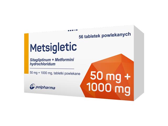 Metsigletic interakcje ulotka tabletki powlekane 50mg+1g 