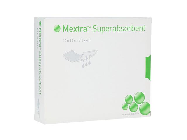 Mextra Superabsorbent Opatr. wysoce chłon. z zabezp. hydrofobowym specjalistyczny 10 x 10 cm interakcje ulotka opatrunek - 1 szt.