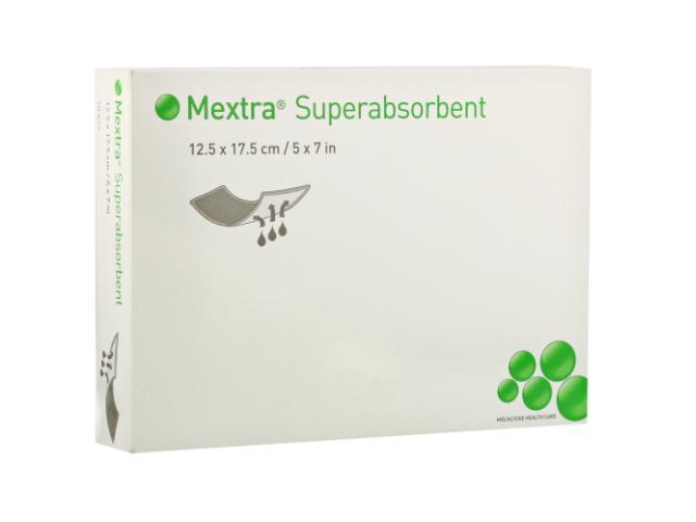 Mextra Superabsorbent Opatr. wysoce chłon. z zabezp. hydrofobowym specjalistyczny 12,5 x 17,5 cm interakcje ulotka   1 szt.