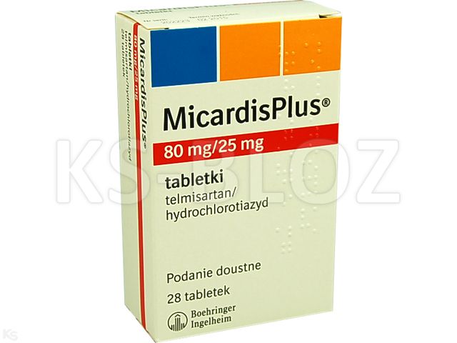 MicardisPlus interakcje ulotka tabletki 80mg+25mg 28 tabl. | blist.OPA/AL/PVC