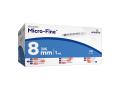 Micro-Fine Insulin Syringes Strzykawka insulinowa 1 ml jałowa U-100 30G 0,3 x 8 mm interakcje ulotka strzykawka  100 szt.