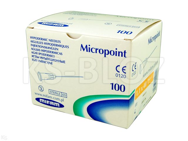 Micropoint Igła iniekcyjna 1,1 x 40 mm interakcje ulotka   100 szt. (pudeł.)