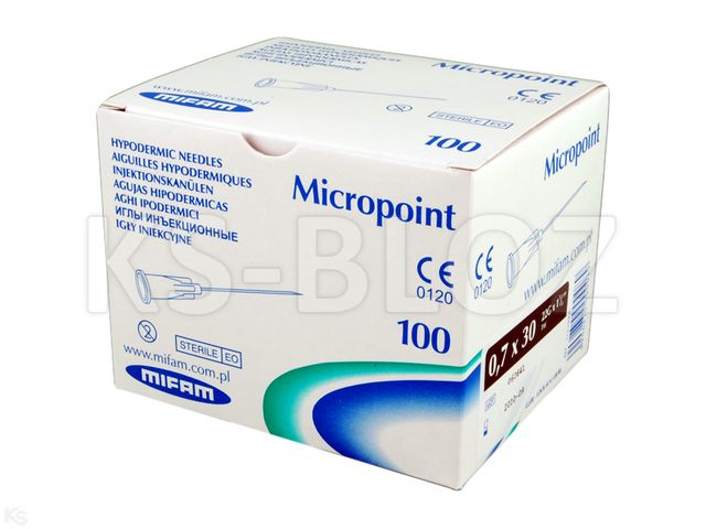 Micropoint Luer Igła domięśniowa 0,7 x 30 mm interakcje ulotka   100 szt.