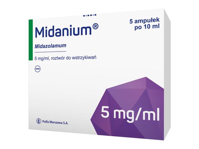 Midanium interakcje ulotka roztwór do wstrzykiwań 5 mg/ml 5 amp. po 10 ml