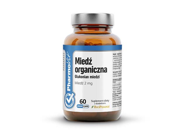 Miedź organiczna Glukonian miedzi 2 mg Clean Label Pharmovit interakcje ulotka kapsułki  60 kaps.