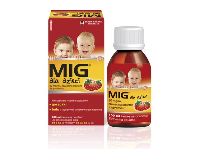 Mig dla dzieci interakcje ulotka zawiesina doustna 20 mg/ml 100 ml | butelka