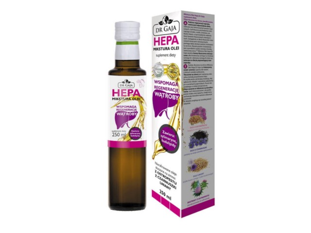Mikstura Olei Hepa Dr Gaja olej z ostropestu z czarnuszki, lniany, sylimaryna interakcje ulotka olej - 250 ml