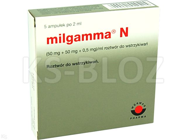 Milgamma N interakcje ulotka roztwór do wstrzykiwań (50mg+50mg+500mcg)/ml 